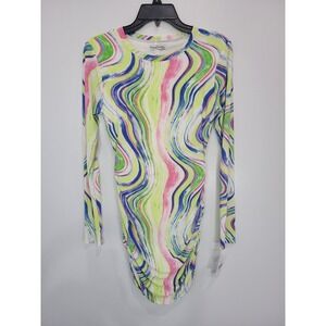 NWT Xtraordinary Womens Small Long Sleeve‎ Multicolor Ruched Dress
